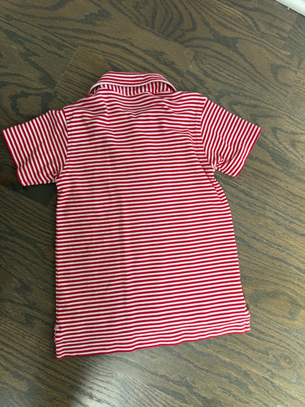 Beaufort Bonnet Striped Red Polo Shirt with Embroidered Logo - Kids - Picture 3 of 4